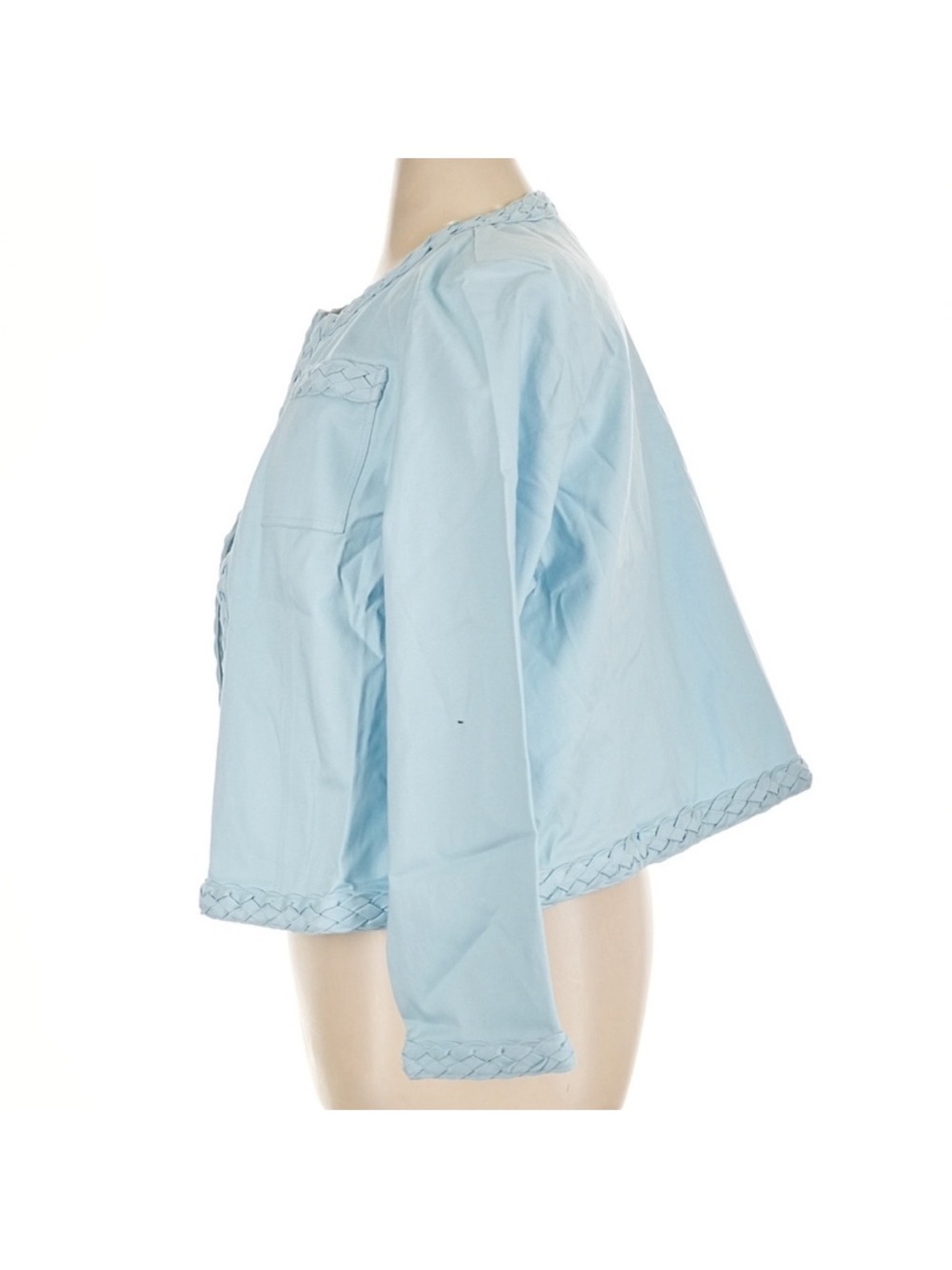 Ming Wang Blue Braided Trim Structured Blazer 1X Plus Size Workwear Jacket NWT - Picture 5 of 8